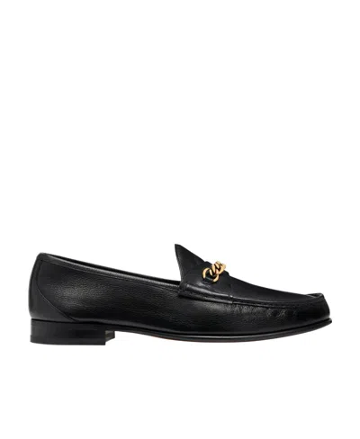 Tom Ford Chain-link Leather Loafers In Black