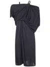 Tom Ford Chain Stones Embroidery On Crepe Jersey Cocktail Dress In Blue