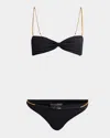 Tom Ford Chain Strap Bandeau Bikini Set In Black