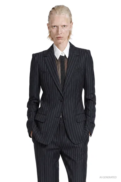 Tom Ford Chalk Sripe Wool Mohair Blazer In Multi