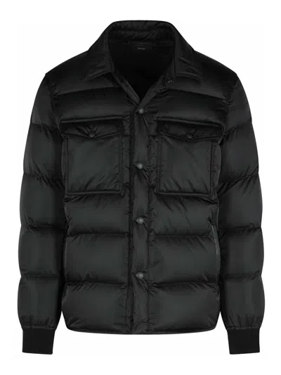 Tom Ford "techno Satin" Padded Jacket In Black