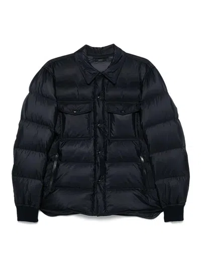 Tom Ford "techno Satin" Padded Jacket In Black