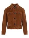 Tom Ford Brown Cropped Leather Jacket In Brown