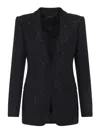 Tom Ford Single-breasted Wool Blend Crepe Jacket With Sequins In Black