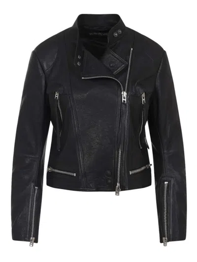Tom Ford Leather Jacket In Black