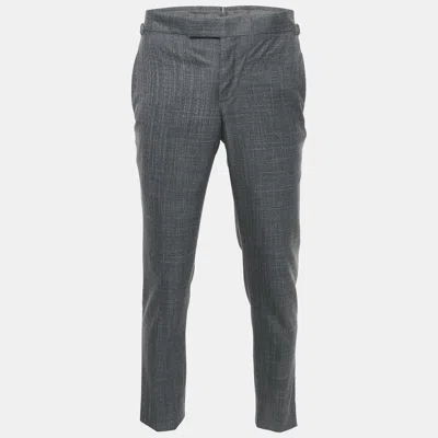 Pre-owned Tom Ford Charcoal Dark Grey Wool Trousers S