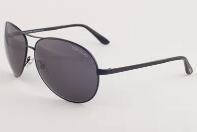 Pre-owned Tom Ford Charles 035 Obr Black / Gray Sunglasses Tf035 0br 62mm