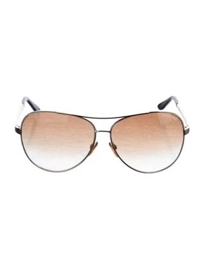 Pre-owned Tom Ford Charles Aviator Sunglasses In Gold