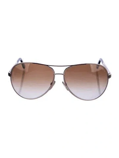 Pre-owned Tom Ford Charles Aviator Sunglasses In Gold