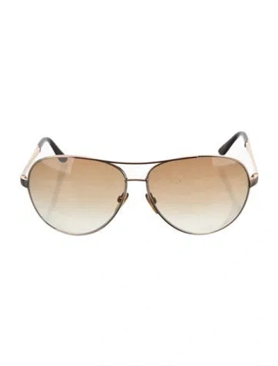 Pre-owned Tom Ford Charles Aviator Sunglasses In Gold/metallic