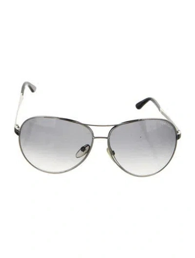 Pre-owned Tom Ford Charles Aviator Sunglasses In Silver
