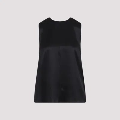 Tom Ford Elegantly Crafted Silk Charmeuse Top In Black
