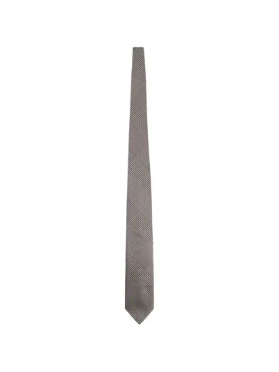 Tom Ford Silk Tie Slim Design Geometric Pattern In Brown