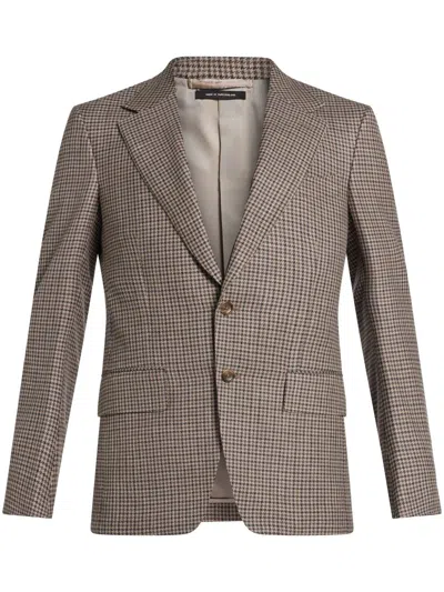 Tom Ford Checked Blazer In Brown