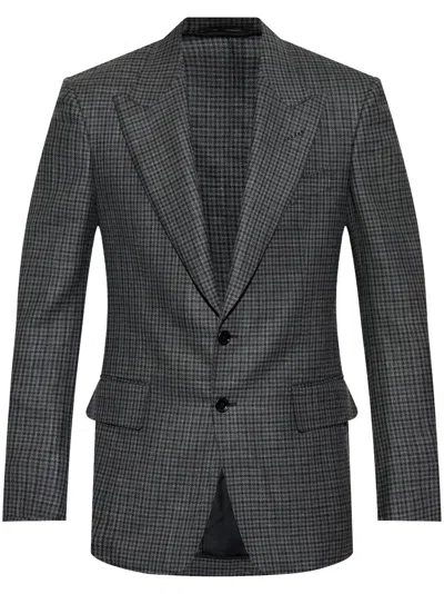 Tom Ford Checked Blazer In Grey
