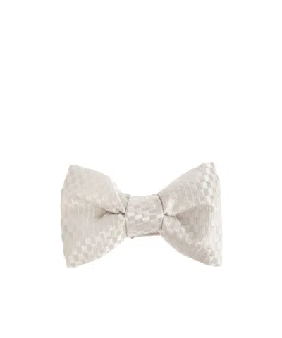Tom Ford Check-pattern Silk Bow Tie In Neutral