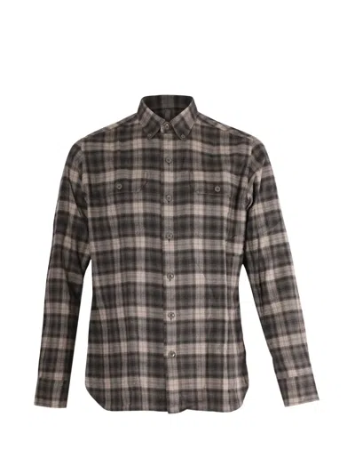 Pre-owned Tom Ford Checked Long Sleeve Shirt In Gray