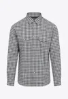 Tom Ford Checked Long-sleeved Shirt In Black