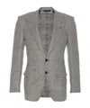 Tom Ford Prince Of Wales-pattern Blazer In Gray