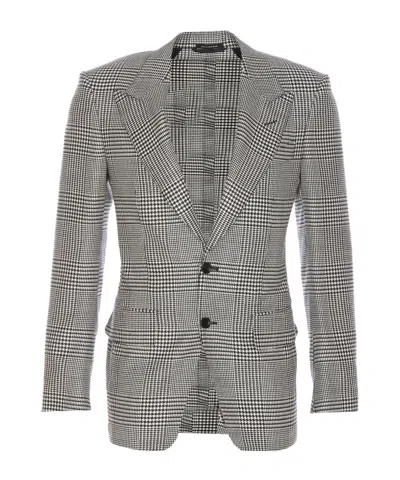 TOM FORD TOM FORD SINGLE-BREASTED CHECKED BLAZER