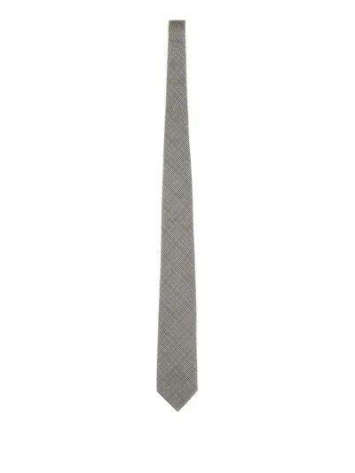 Tom Ford Checked Tie In Gray
