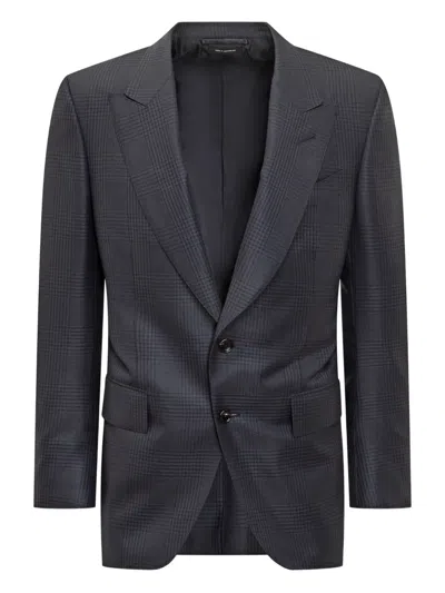 TOM FORD CHECKED TWO-BUTTON JACKET