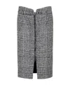 Tom Ford Virgin Wool Skirt With Prince Of Wales Motif In Black