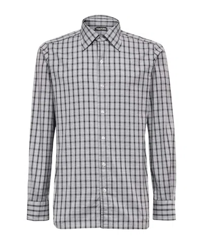 Tom Ford Checkered Shirt In Gray