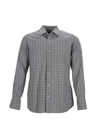 Pre-owned Tom Ford Check-print Shirt In Gray