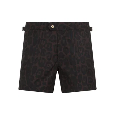 Tom Ford Swimwear In Zkbbr Cheetah Brown