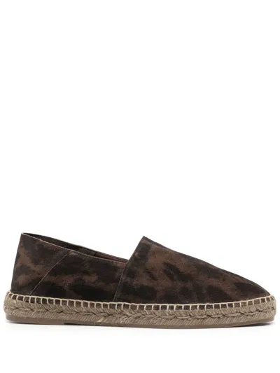 Tom Ford Men's Cheetah Print Suede Espadrilles | Size 7 | J1165icl087n In Brown
