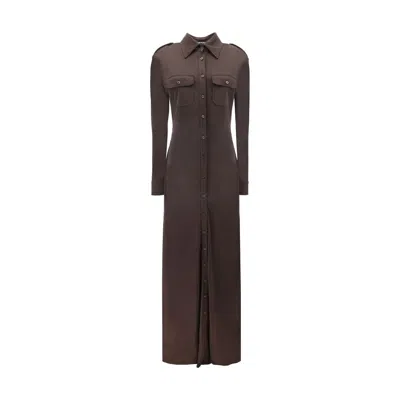 Tom Ford Woman Maxi Dress Dark Brown Size 0 Acetate