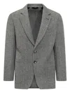 Tom Ford Chevron-pattern Single-breasted Blazer In Gray