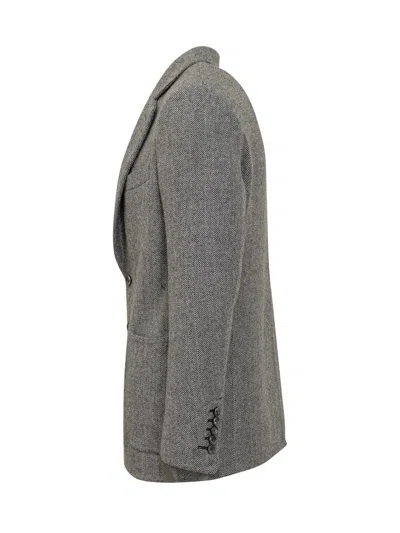 Tom Ford Chevron Pattern Wool Blazer In Black White