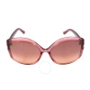 Tom Ford Chiara Bordeaux Gradient Oversized Ladies Sunglasses Ft0919 72t 60 In Bordeaux / Rose