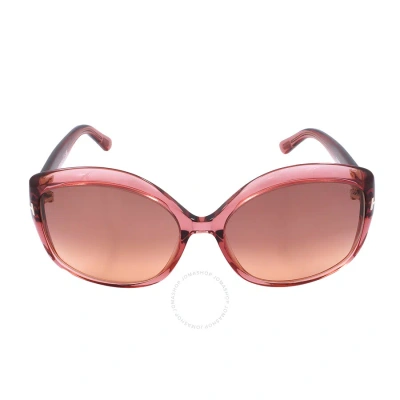 Tom Ford Chiara Bordeaux Gradient Oversized Ladies Sunglasses Ft0919 72t 60 In Bordeaux / Rose