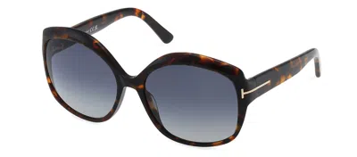 Tom Ford Chiara W Ft0919 55d Butterfly Polarized Sunglasses In Brown