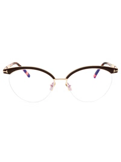 Tom Ford Chic Metal Oval Women's Eyeglasses In Black