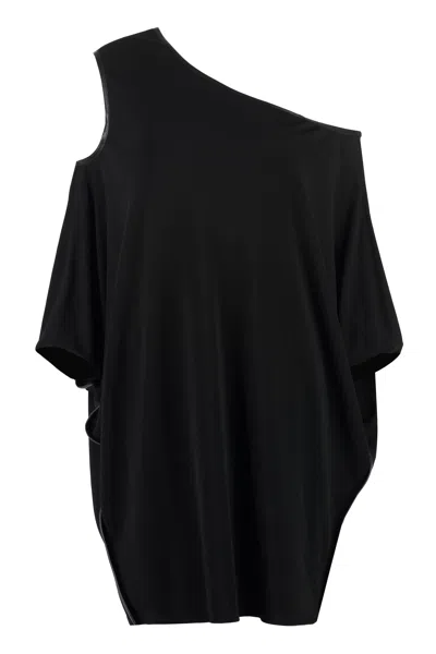 Tom Ford Chic Off Shoulder Dress With Asymmetric Sleeves In Black