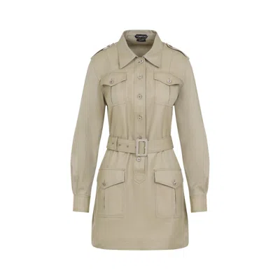 Tom Ford Safari Mini Dress In Neutrals