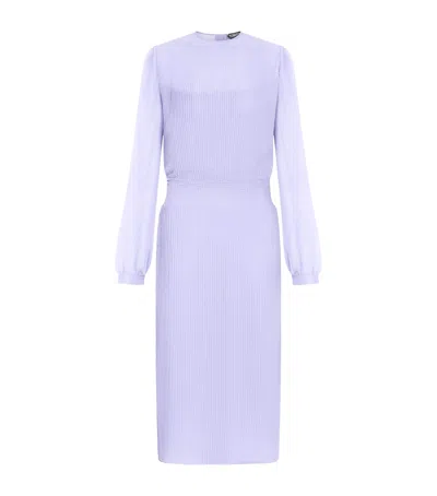 Tom Ford Chiffon Plissé Midi Dress In Purple
