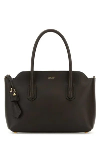 Tom Ford Chocolate Leather Handbag In Brown