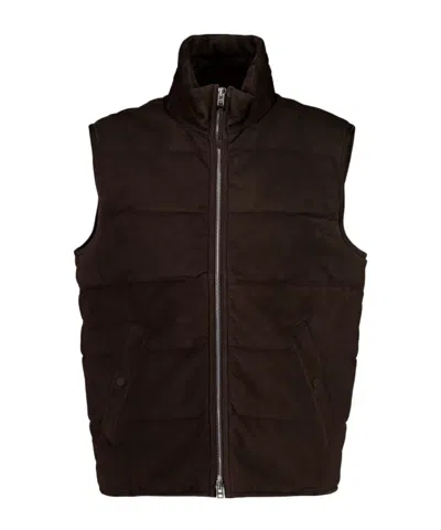 Tom Ford Chocolate Torte Suede Light-fill Gilet In Black