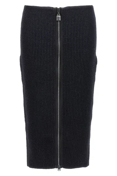 Tom Ford 'chunky In Compact Wool' Skirt In Black