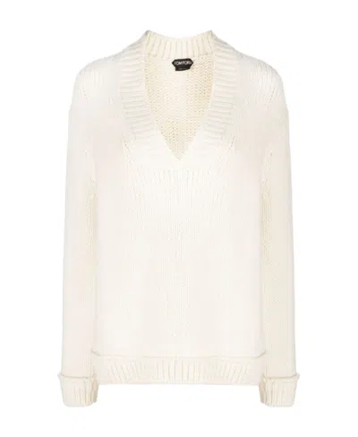 TOM FORD TOM FORD V-NECK CHUNKY-KNIT JUMPER