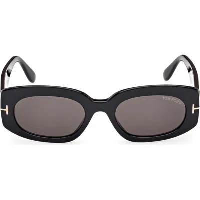 Tom Ford Cielle 52mm Oval Sunglasses In Black