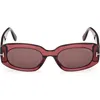 Tom Ford Cielle 52mm Oval Sunglasses In Burgundy