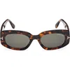 Tom Ford Cielle 52mm Oval Sunglasses In Red