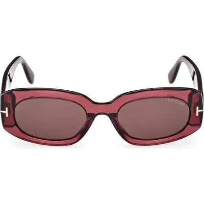 Tom Ford Cielle 52mm Oval Sunglasses In Burgundy