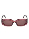 Tom Ford Cielle 52mm Oval Sunglasses In Brown